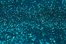 Turquoise Glitter Texture Background.