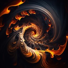  A Computer Generated Image Of A Spiral Design In Orange And Black Colors With A Black Background And A White Center With A Red Center And Yellow Center With A Black Center With A White Center.