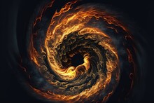  A Spiral Of Fire And Smoke On A Black Background With A Black Background And A White Center With A Yellow Center And A Black Center With A Black Center With A Red Center With A.