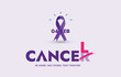 World cancer day. World cancer day awareness banner with purple ribbon. 4 February world cancer day Close the care gap. lavender ribbon sign for cancer day. cancer cancel. social media post. 