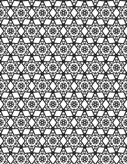 Black and white seamless pattern for coloring book