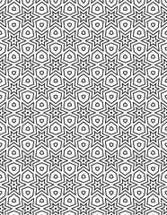 Wall Mural - Black and white seamless pattern for coloring book