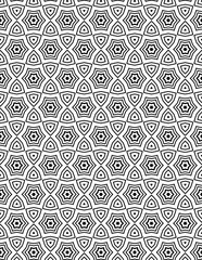 Wall Mural - Black and white seamless pattern for coloring book