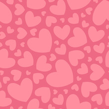 Pink Heart Shapes Seamless Pattern Background