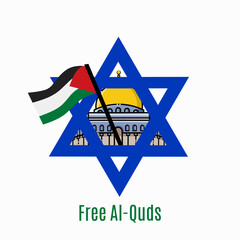 Wall Mural - illustration vector of save al quds palestine,perfect for print,poster,banner,etc.