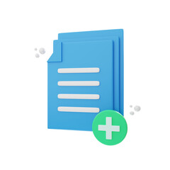 Poster - 3d rendering add document icon object