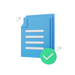 Poster - 3d rendering approve document icon object