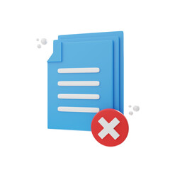 Poster - 3d rendering declined document icon object