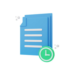 Poster - 3d rendering timer document icon object