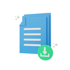 Poster - 3d rendering download document icon object