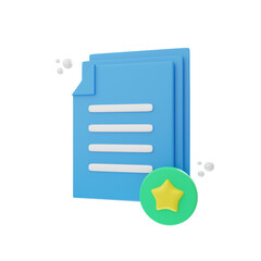 Poster - 3d rendering favorite document icon object