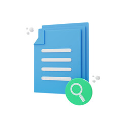 Poster - 3d rendering document search icon object