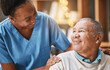 © C Davids/peopleimages.com - Help, support and medical with nurse and old man for retirement, rehabilitation or healing. Empathy, physical therapy and healthcare with patient and black woman in nursing home for caregiver service