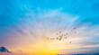 Leinwandbild Motiv paisaje de un cielo con el atardecer