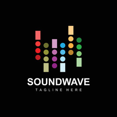 Wall Mural - Sound Wave Logo, And Sound Tone Vector Icon Template Music Brand Product