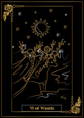 Wall Mural - the illustration - card for tarot - VI of Wands.