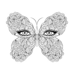 Canvas Print - Butterfly with female eyes.