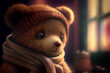 Teddybär Plüschfigur ist krank, Generative KI