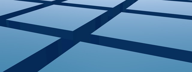 Poster - Blue abstract background in the form of cubes. Screensaver or decoration.