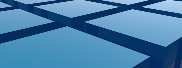 Poster - Blue abstract background in the form of cubes. Screensaver or decoration.