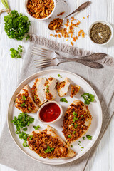 Wall Mural - chicken breasts with crunchy fried onion coating