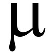 Greek alphabet symbol mu on Transparent Background