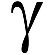Greek alphabet symbol Gamma on Transparent Background