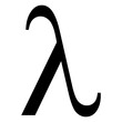 Greek alphabet symbol lambda on Transparent Background