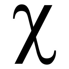 Greek alphabet symbol chi on Transparent Background