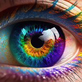 Fototapeta  - Pupille in Regenbogenfarben - Generative AI