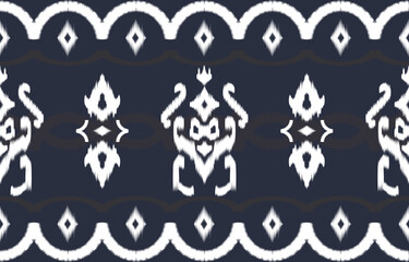 Wall Mural - Oriental traditional ikat ethnic textile pattern Design for book cover,background,carpet,wallpaper,clothing,wrapping,Batik,fabric,Vector illustration embroidery style.