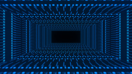 Poster - Abstract digital background. Big data visualization. Data flow information. Concept of digital communication. 3D rendering.