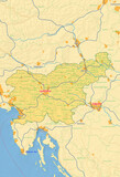Fototapeta Mapy - Slowenien Karte mit Städten Straßen Flüssen Seen