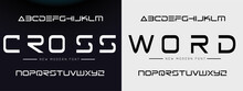 CROSS WORD, Sports Minimal Tech Font Letter Set. Luxury Vector Typeface For Company. Modern Gaming Fonts Logo Design.
