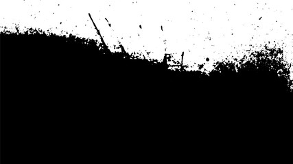 Wall Mural - Black grunge rough distressed dirt old shabby abstract splatter splash texture overlay isolated transparent png