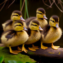 Group Of Ducklings Ai Art