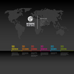 Poster - Horizontal simple dark timeline process infographic
