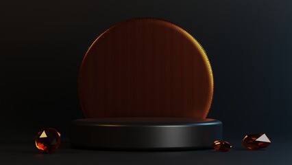 Poster - luxury round podium for product presentation platform with abstract shape on 3d rendering