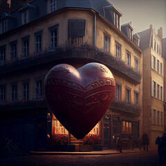 Wall Mural - Valentines day in france ai art