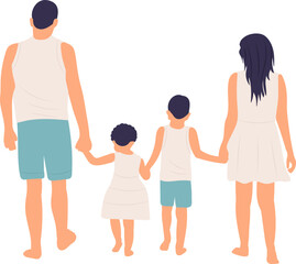 Wall Mural - family in flat style, isolated vector