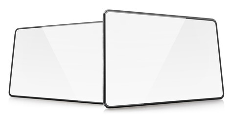 Wall Mural - Black tablet computers, isolated on white background