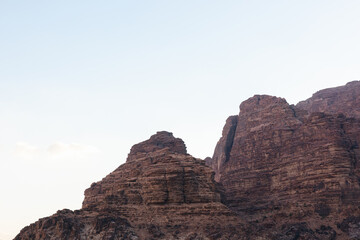 Wadi Rum mountains and desert landscape in Jordan