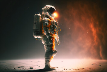 Wall Mural - a space astronaut figure wearing a helmet. side profile. generative ai