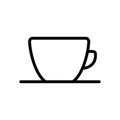 Cup icon line isolated on white background. Black flat thin icon on modern outline style. Linear symbol and editable stroke. Simple and pixel perfect stroke vector illustration