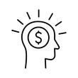 © StockVector - Head with dollar icon. Money in human mind. Human thinking about money.