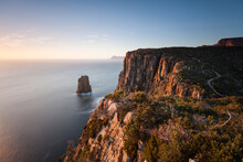 Track To Cape Hauy At Sunrise - Beautiful Coast Landscape Of Tasman National Park In Tasman Peninsula, Tasmania, Australia.