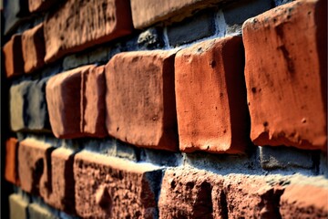 Poster -  a brick wall with a red bricked corner and a black bricked corner with a red bricked corner and a black bricked corner with a red bricked corner and white corner. Generative AI