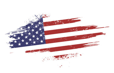 american flag with map