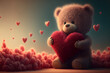 teddy bear with heart. Valentine's day concept