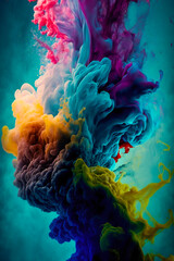 Wall Mural - colored paint splashes background. image created with generative ai technology.